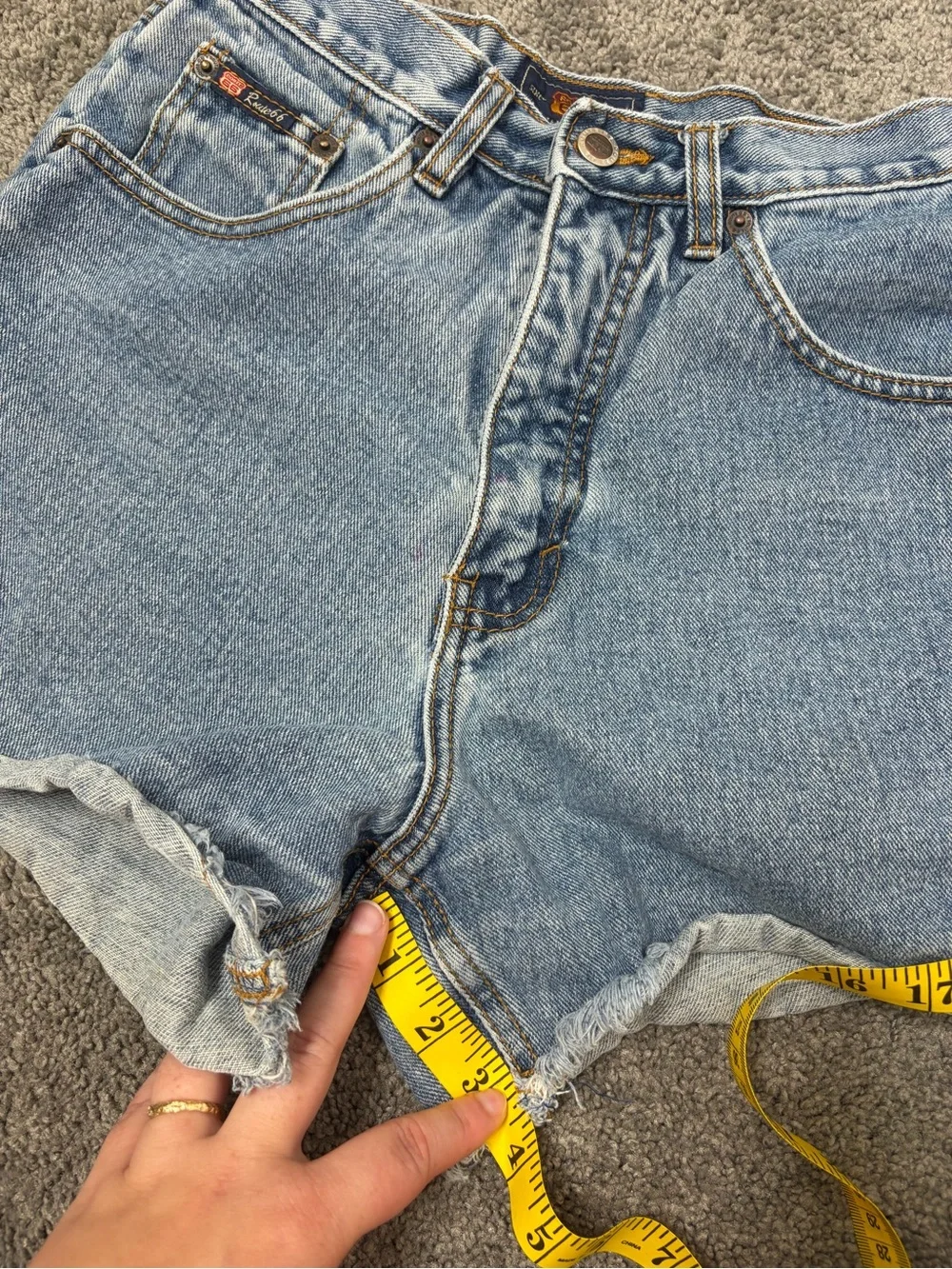 Vintage Route 66 Denim High-Rise Blue Women's Shorts western boho